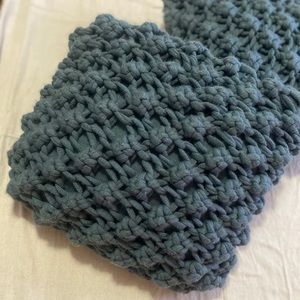 Blue Loose Knit Throw Pillows